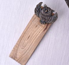 Elegant Brown Door Stopper with Black Finish Iron Owl
